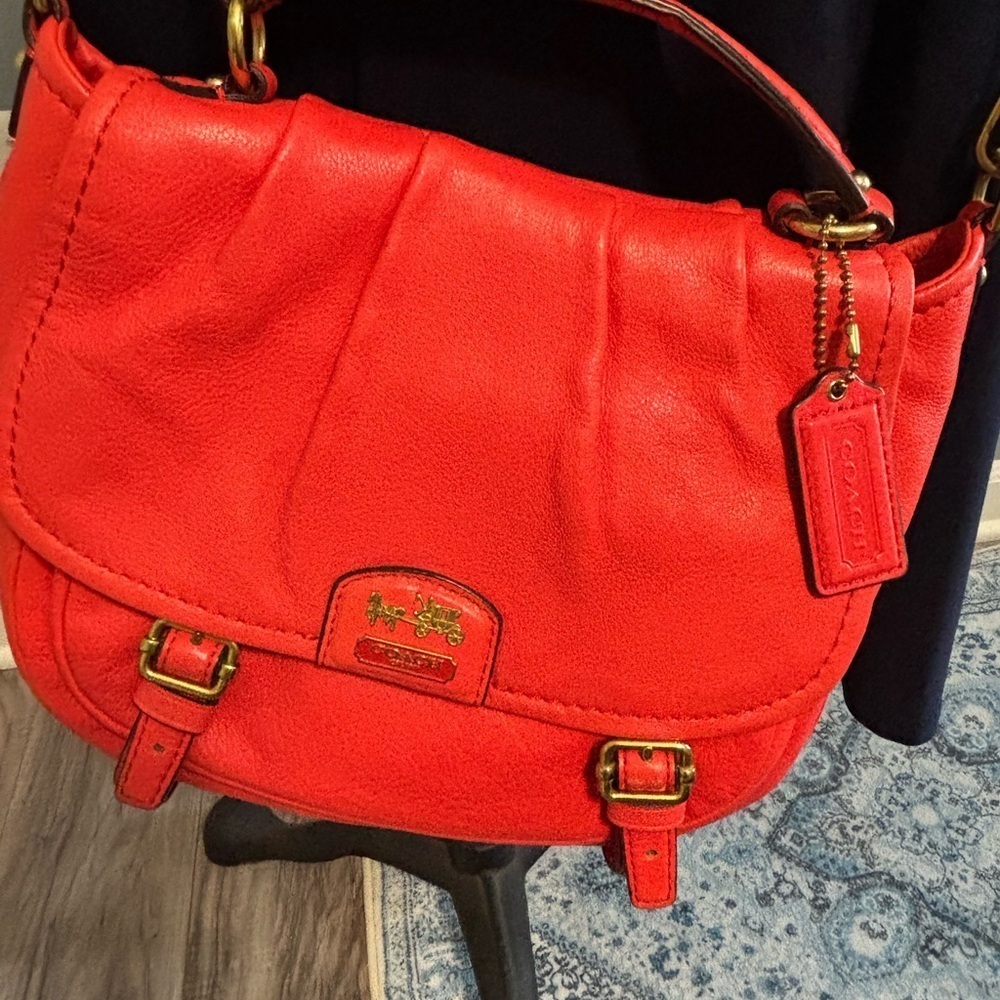 Coach 1941 Red Leather Crossbody Satchel Annabella Bag - Picture 2 of 9